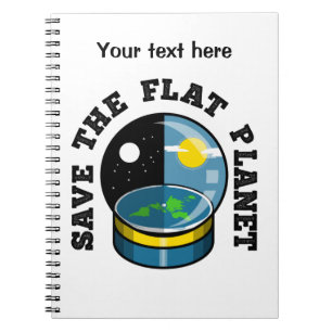 Caderno Espiral Terra plana no globo da neve