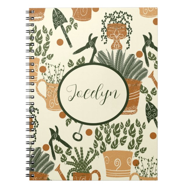 Caderno Espiral Terra Terracotta e Planta Verde: Garden Lover's (Frente)