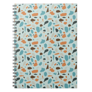 Caderno Espiral Terrazzo Pattern Blue