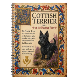 Caderno Espiral Terrier Escocês, Arte Medieval Bestiário