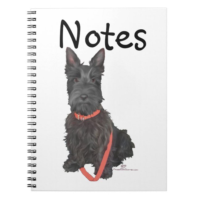 Caderno Espiral Terrier Escocês Floresce (Frente)