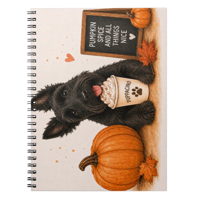 Caderno Espiral Terrier Escocês Outono (Frente)