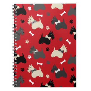 Caderno Espiral Terrier Paws e Bones Red