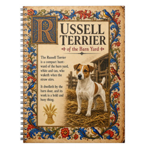 Caderno Espiral Terrier Russell, Arte do Bestiário Medieval