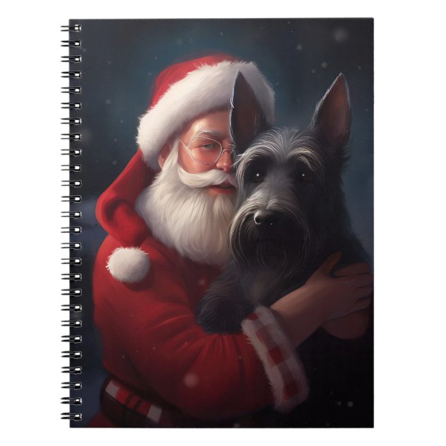 Caderno Espiral Terrier Santa Claus Festivo Natal (Frente)