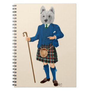 Caderno Espiral Terrier, West Highland, em Kilt