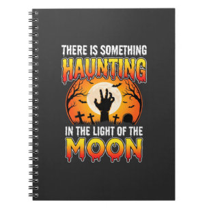 Caderno Espiral Terror de Cemitério da Lua Assombrada de Halloween