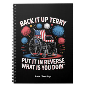 Caderno Espiral Terry colocou-o no meio de uma gracinha 4 de julho