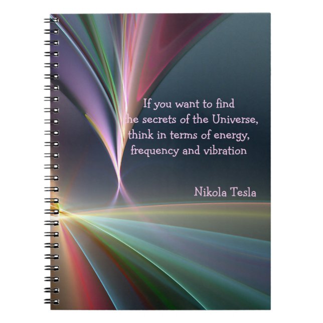 Caderno Espiral Tesla Quote Secret of the Universe (Frente)