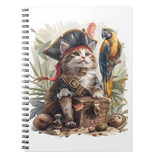 Caderno Espiral Tesouro de Gato Pirata (Frente)