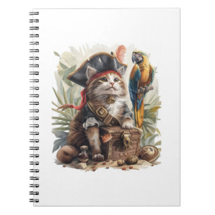 Caderno Espiral Tesouro do Gato Pirata