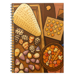 Caderno Espiral Tesouros na mesa