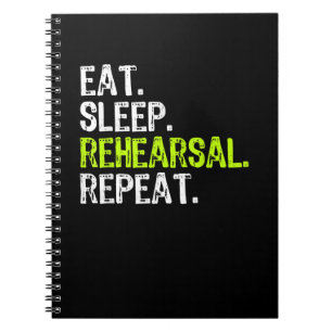 Caderno Espiral Teste de sono Repetir Presente de Ator de Atriz