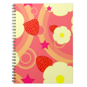 Caderno Espiral Teste padrão 2 da morango