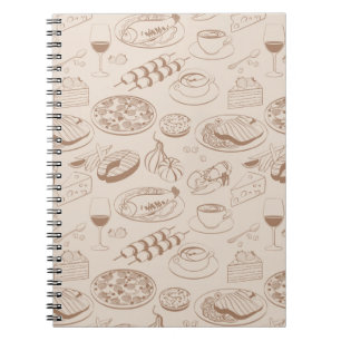 Caderno Espiral Teste padrão 3 da comida