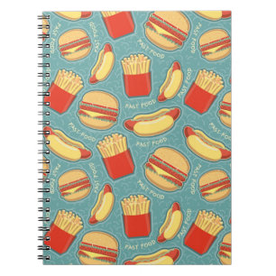 Caderno Espiral Teste padrão 3 do fast food