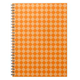 Caderno Espiral Teste padrão alaranjado do diamante da combinaç