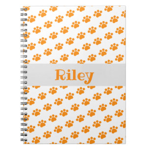 Caderno Espiral Teste padrão alaranjado personalizado do impress