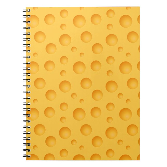 Caderno Espiral Teste padrão amarelo do queijo (Frente)