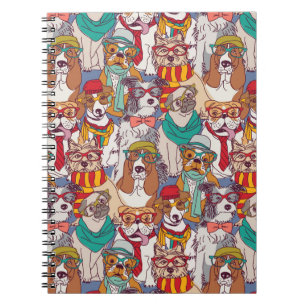 Caderno Espiral Teste padrão bonito da forma do filhote de