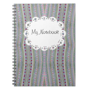 Caderno Espiral Teste padrão bonito dos corações do rosa e do