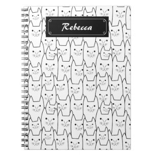 Caderno Espiral Teste padrão bonito dos gatos