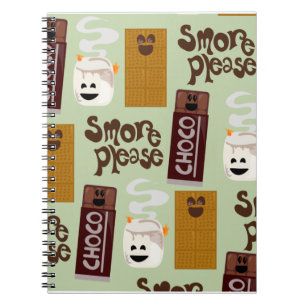 Caderno Espiral Teste padrão bonito dos ingredientes de Smore do