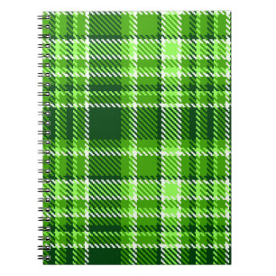 Caderno Espiral Teste padrão Checkered da cor verde