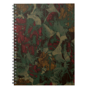 Caderno Espiral Teste padrão colorido da camuflagem da flor