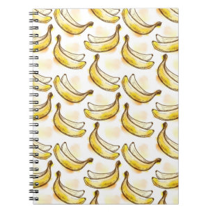 Caderno Espiral Teste padrão com banana
