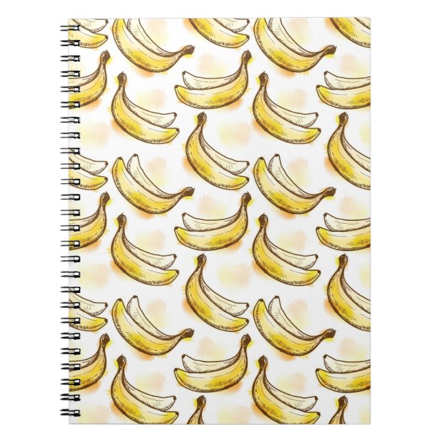 Caderno Espiral Teste padrão com banana (Frente)