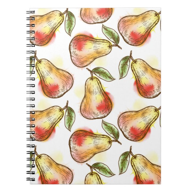 Caderno Espiral Teste padrão com pera (Frente)