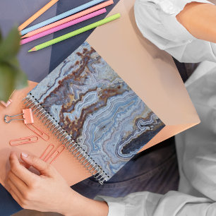 Caderno Espiral Teste padrão da ágata do bacon