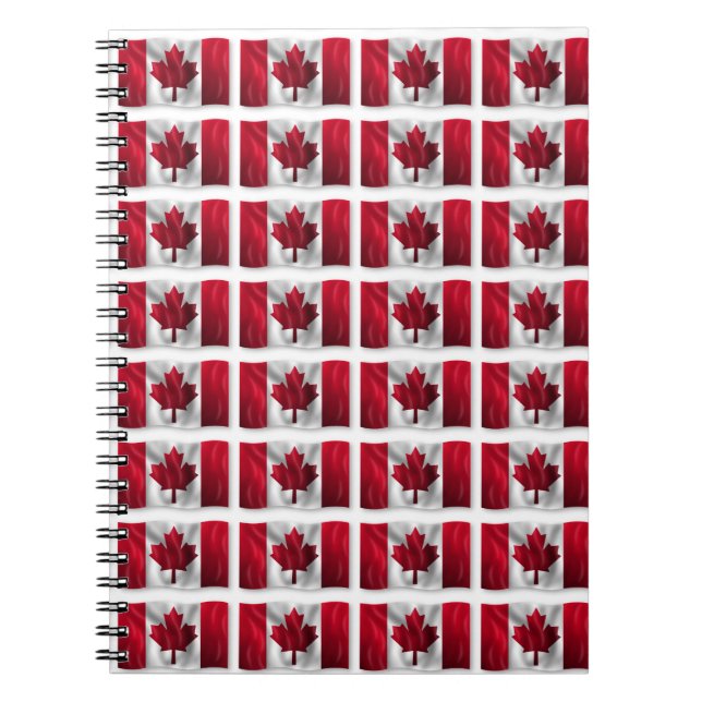 Caderno Espiral Teste padrão da bandeira de Canadá (Frente)