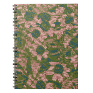 Caderno Espiral Teste padrão da camuflagem da flor