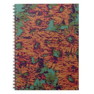 Caderno Espiral Teste padrão da camuflagem do girassol e da folha