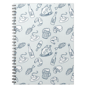 Caderno Espiral Teste padrão da comida