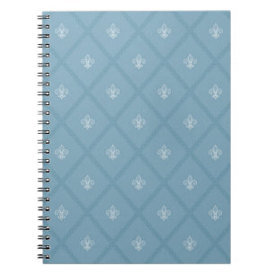 Caderno Espiral Teste padrão da flor de lis