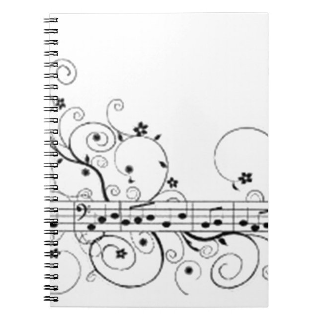 Caderno Espiral Teste padrão da nota musical (Frente)