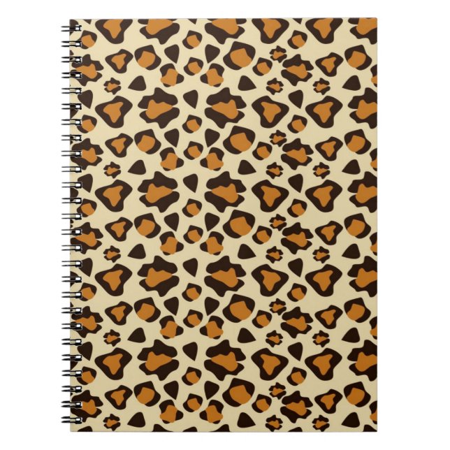 Caderno Espiral Teste padrão da pele da chita (Frente)