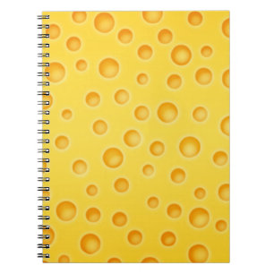 Caderno Espiral Teste padrão da textura de Cheezy do queijo suíço