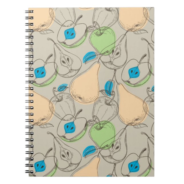 Caderno Espiral Teste padrão das frutas (Frente)