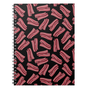 Caderno Espiral Teste padrão das tiras de bacon