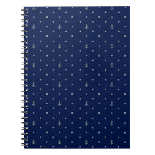 Caderno Espiral Teste padrão de bolinhas da âncora
