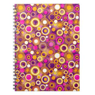 Caderno Espiral Teste padrão de bolinhas violeta