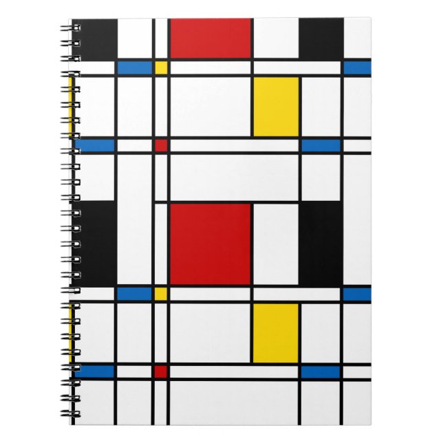 Caderno Espiral Teste padrão de de Stijl (Frente)