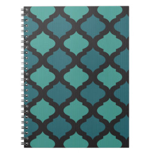 Caderno Espiral Teste padrão de mosaico no estilo árabe
