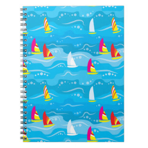 Caderno Espiral Teste padrão de néon do iate
