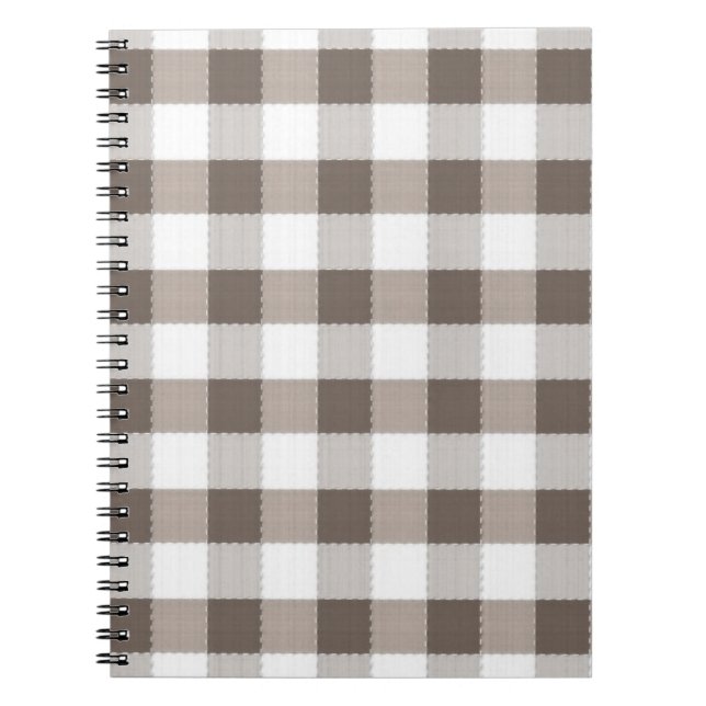 Caderno Espiral Teste padrão de pano de mesa de Brown (Frente)
