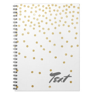Caderno Espiral teste padrão de ponto elegante dos confetes do